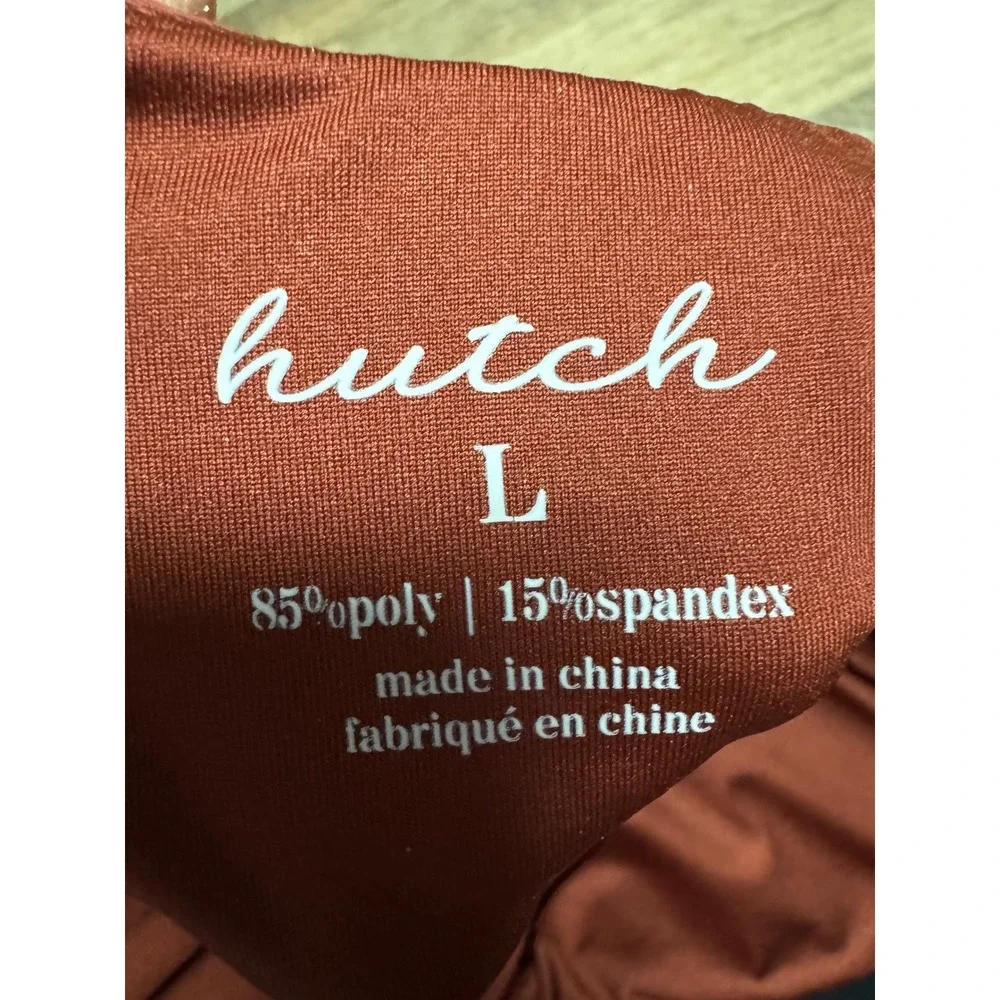 Hutch Womens Ruched One Piece Swimsuit Rust Burgundy Square Neck Large NWT - Picture 7 of 7